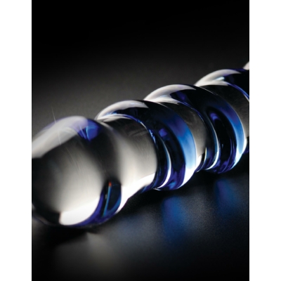 Kép 5/5 - Icicles No. 5 - spirális üveg dildó (áttetsző-kék) - 5