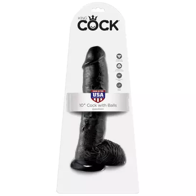 Kép 5/5 - King Cock 10 herés dildó (25 cm) - fekete - 5