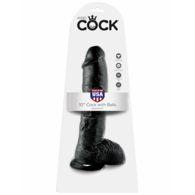 Kép 5/5 - King Cock 10 herés dildó (25 cm) - fekete - 5