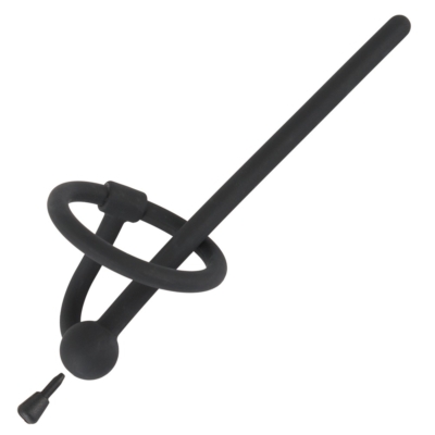 Kép 4/7 - Penisplug Dilator - szilikon húgycsőtágító makkgyűrűvel (0,6mm) - fekete - 4