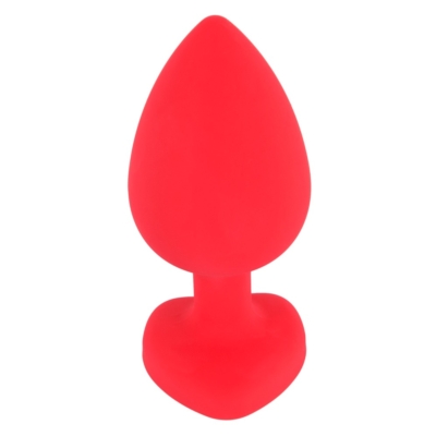 Kép 3/8 - You2Toys - Plug Large - fekete köves, szíves anál dildó (piros) - nagy - 3