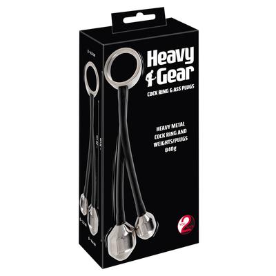 Kép 1/8 - You2Toys Heavy Gear - heregyűrű anál súllyal (fekete-ezüst)