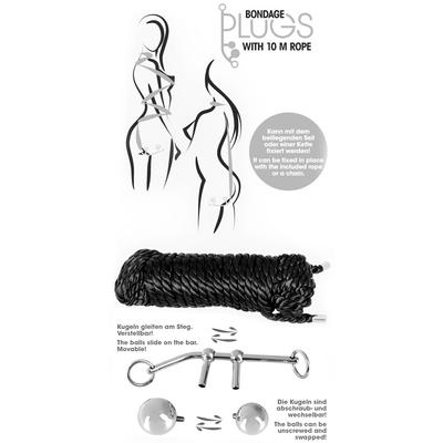 Kép 7/8 - You2Toys Bondage Plugs - fém tágító gömbök (149g) - ezüst - 7