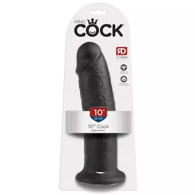 Kép 1/5 - King Cock 10 - nagy tapadótalpas dildó (25cm) - fekete