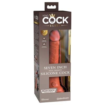 Kép 3/6 - King Cock Elite 7- tapadótalpas, élethű dildó (18cm) - sötét natúr - 3