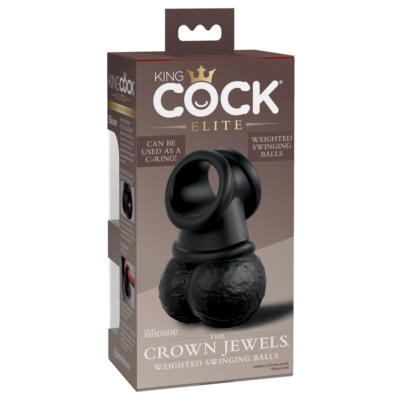 Kép 2/9 - King Cock Elite Crown Jewels - lengőhere, péniszfeltét (fekete) - 2