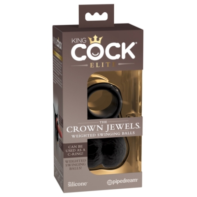 Kép 3/9 - King Cock Elite Crown Jewels - lengőhere, péniszfeltét (fekete) - 3