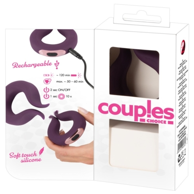 Kép 2/13 - Couples Choice - akkus, kétmotoros péniszgyűrű (lila) - 2