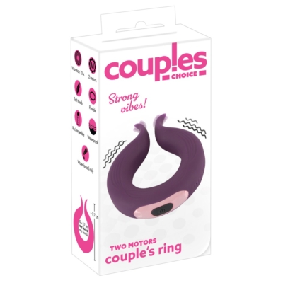 Kép 3/13 - Couples Choice - akkus, kétmotoros péniszgyűrű (lila) - 3