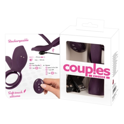 Kép 2/15 - Couples Choice - akkus, rádiós péniszgyűrű (lila) - 2