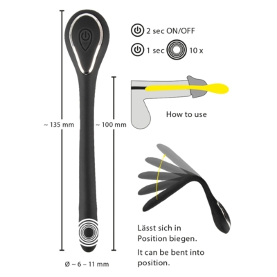 Kép 9/9 - Penis Plug Dilator - akkus húgycsővibrátor (0,6-1,1cm) - fekete - 9