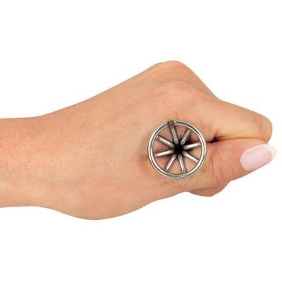 Kép 7/8 - ANOS Metal (2,8cm) - kalitkás acél anál dildó (ezüst) - 7