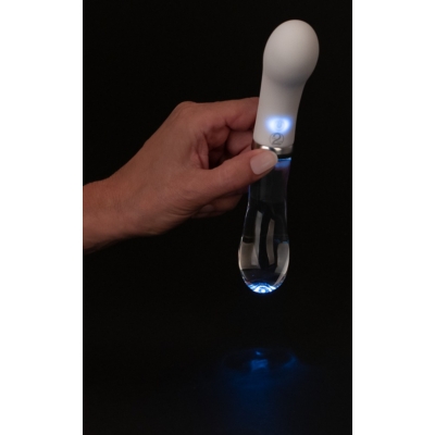Kép 7/11 - You2toys Liaison - akkus, szilikon-üveg LED G-pont vibrátor (áttetsző-fehér) - 7