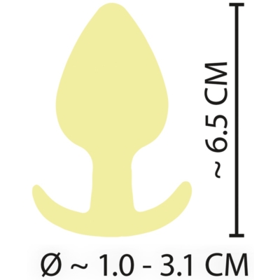 Kép 8/8 - Cuties Mini Butt Plug - szilikon anál dildó - sárga (3,1cm) - 8