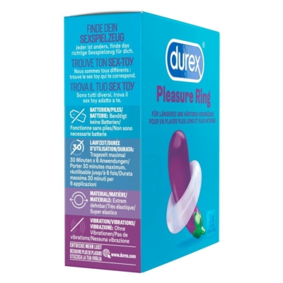 Kép 2/4 - Durex Pleasure Ring - péniszgyűrű (áttetsző) - 2