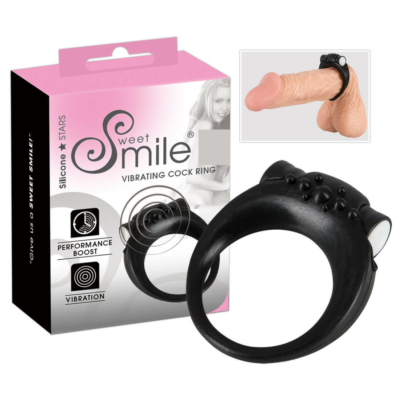 Kép 2/8 - SMILE Stayer - vibrációs péniszgyűrű (fekete) - 2