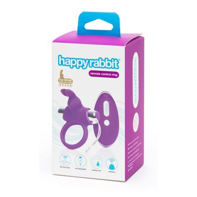 Kép 1/5 - Happyrabbit - akkus, rádiós péniszgyűrű (lila-ezüst)