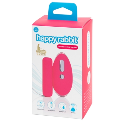 Kép 1/6 - Happyrabbit - akkus, rádiós vibrációs bugyi (pink-fekete)