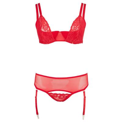 Kép 6/8 - / Cottelli Plus Size - variálható fehérnemű duó (piros) - 6