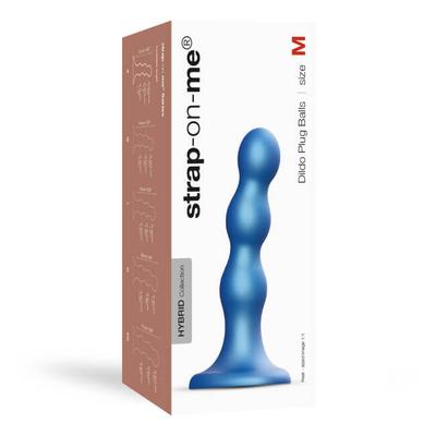 Kép 1/5 - Strap-on-me Balls M - gömbös, talpas dildó (kék)