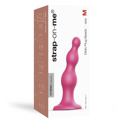 Kép 1/5 - Strap-on-me Beads M - gyöngyös, talpas dildó (pink)