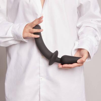 Kép 6/6 - Strap-on-me Swith Semi-Realistic XXL - 2in1 szilikon dildó (fekete) - 6