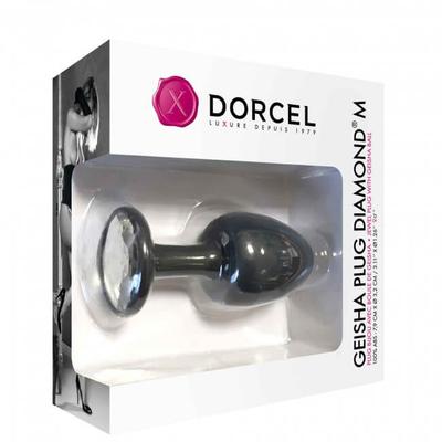Kép 4/6 - Dorcel Geisha Plug Diamond M - fehér köves anál dildó (fekete) - 4