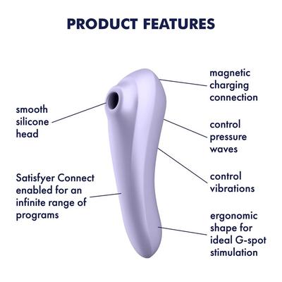 Kép 8/8 - Satisfyer Dual Pleasure - okos, akkus hüvelyi és csikló vibrátor (lila) - 8