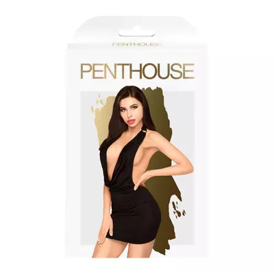 Kép 3/3 - Penthouse Heart Rob - mélyen dekoltált ruha tangával (fekete) - 3