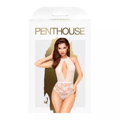 Kép 5/5 - Penthouse Toxic Powder - csipkés, nyakpántos body (fehér) - 3