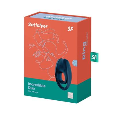 Kép 3/4 - Satisfyer Incredible Duo - akkus, vízálló, vibrációs péniszgyűrű (kék) - 3