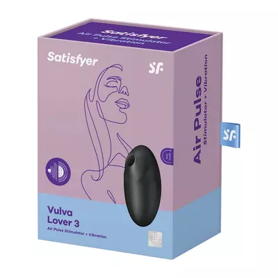 Kép 17/19 - Satisfyer Vulva Lover 3 - akkus, léghullámos csiklóizgató vibrátor (fekete) - 9