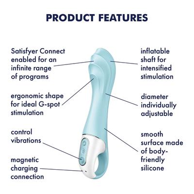 Kép 8/8 - Satisfyer Air Pump Vibrator 5 - okos, akkus pumpálható vibrátor (kék) - 8