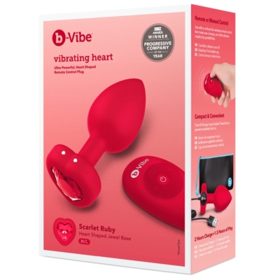 Kép 1/14 - b-vibe heart - akkus, rádiós anál vibrátor (piros)
