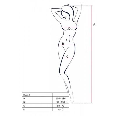 Kép 2/3 - Passion BS014 - elöl hálós-fűzős, nyitott necc overall (fehér) - S-L - 2