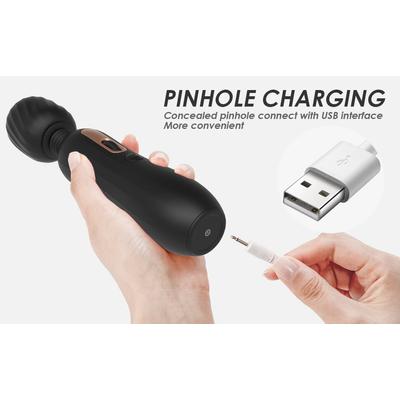 Kép 1/12 - Vibeconnect Heating AV Wand - akkus, melegítős masszírozó vibrátor (fekete)