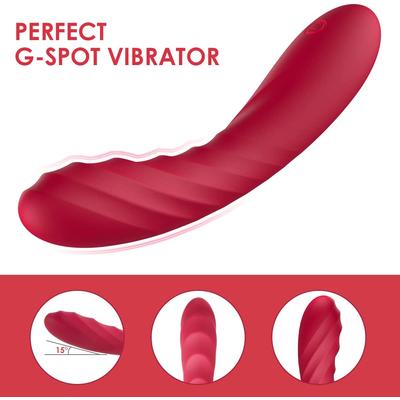 Kép 3/6 - Vibeconnect Hilary - akkus, szilikon G-pont vibrátor (piros) - 3