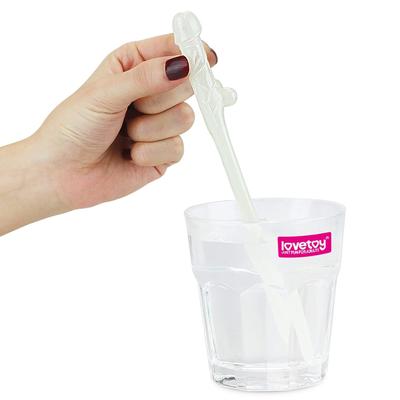 Kép 3/4 - Lovetoy - péniszes világító szívószál (fehér) - 3