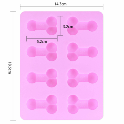 Kép 2/3 - Péniszformájú jégkockakészítő forma (pink) - 2
