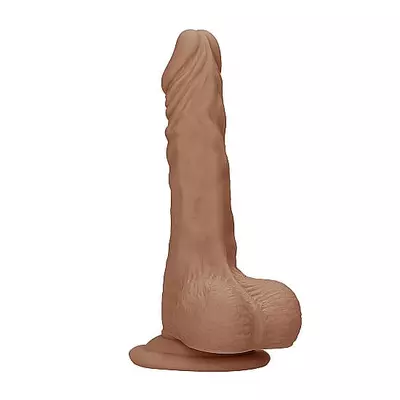 Kép 9/9 - RealRock Dong 10 - élethű, herés dildó (25cm) - sötét natúr - 9