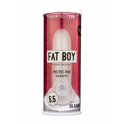 Kép 1/7 - Fat Boy Micro Ribbed - péniszköpeny (15cm) - tejfehér