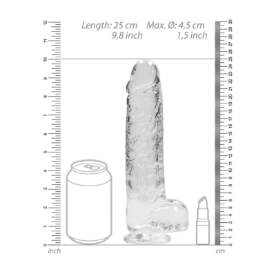 Kép 3/7 - REALROCK - áttetsző élethű dildó - víztiszta (22cm) - 3