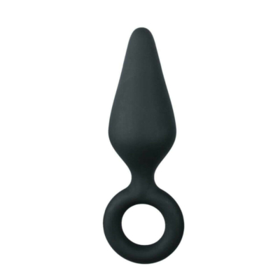 Kép 1/5 - Easytoys Pointy Plug - fogógyűrűs anál dildó - közepes (fekete)