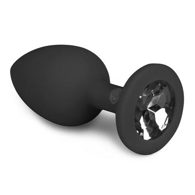 Kép 2/4 - Easytoys Diamond - fehér köves anál dildó (kicsi) - fekete - 2