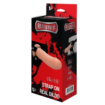 Kép 1/3 - RealStuff Strap-On - élethű, felcsatolható dildó (natúr)