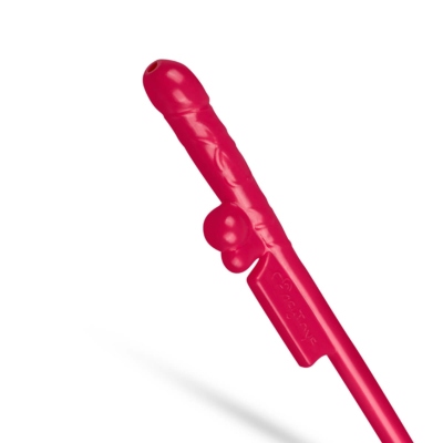 Kép 4/8 - Easytoys Penis Straws - péniszes szívószál (sötét pink-natúr) - 10db - 4