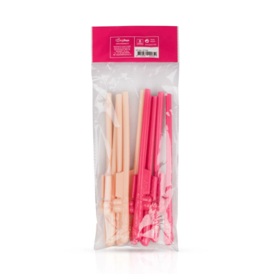 Kép 8/8 - Easytoys Penis Straws - péniszes szívószál (sötét pink-natúr) - 10db - 8