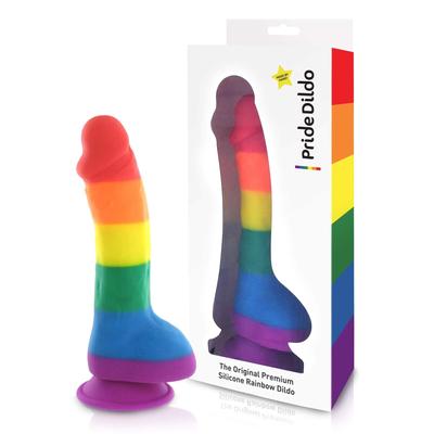 Kép 1/3 - Pride - herés szilikon dildó (szivárvány)
