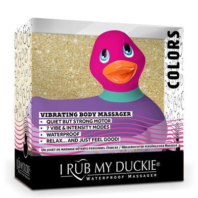 Kép 4/5 - My Duckie Colors 2.0 - csíkos kacsa vízálló csiklóvibrátor (lila-pink) - 4