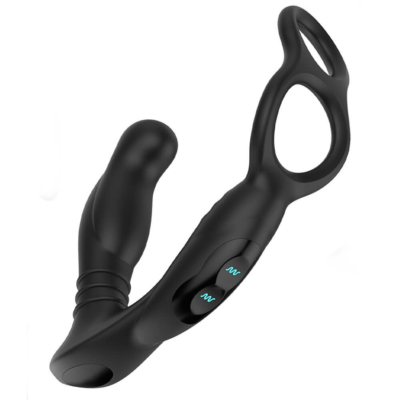 Kép 2/5 - Nexus Simul8 - akkus vibrációs péniszgyűrű anál dildóval (fekete)  - 2